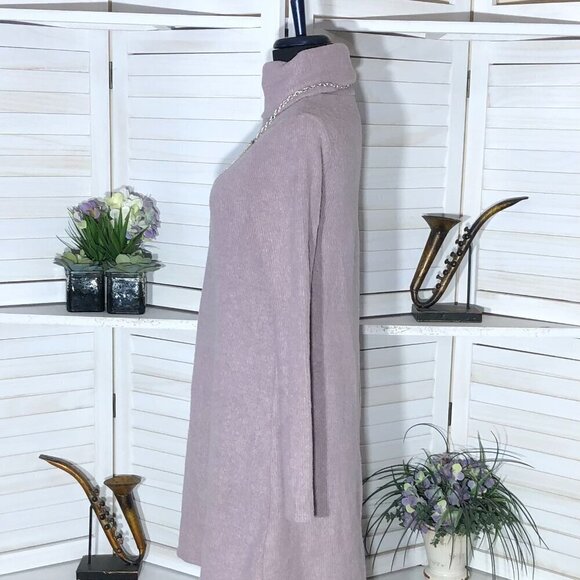 Lulu's soft turtleneck sweater dress very warm light purple pink long sleeves S - Picture 12 of 14